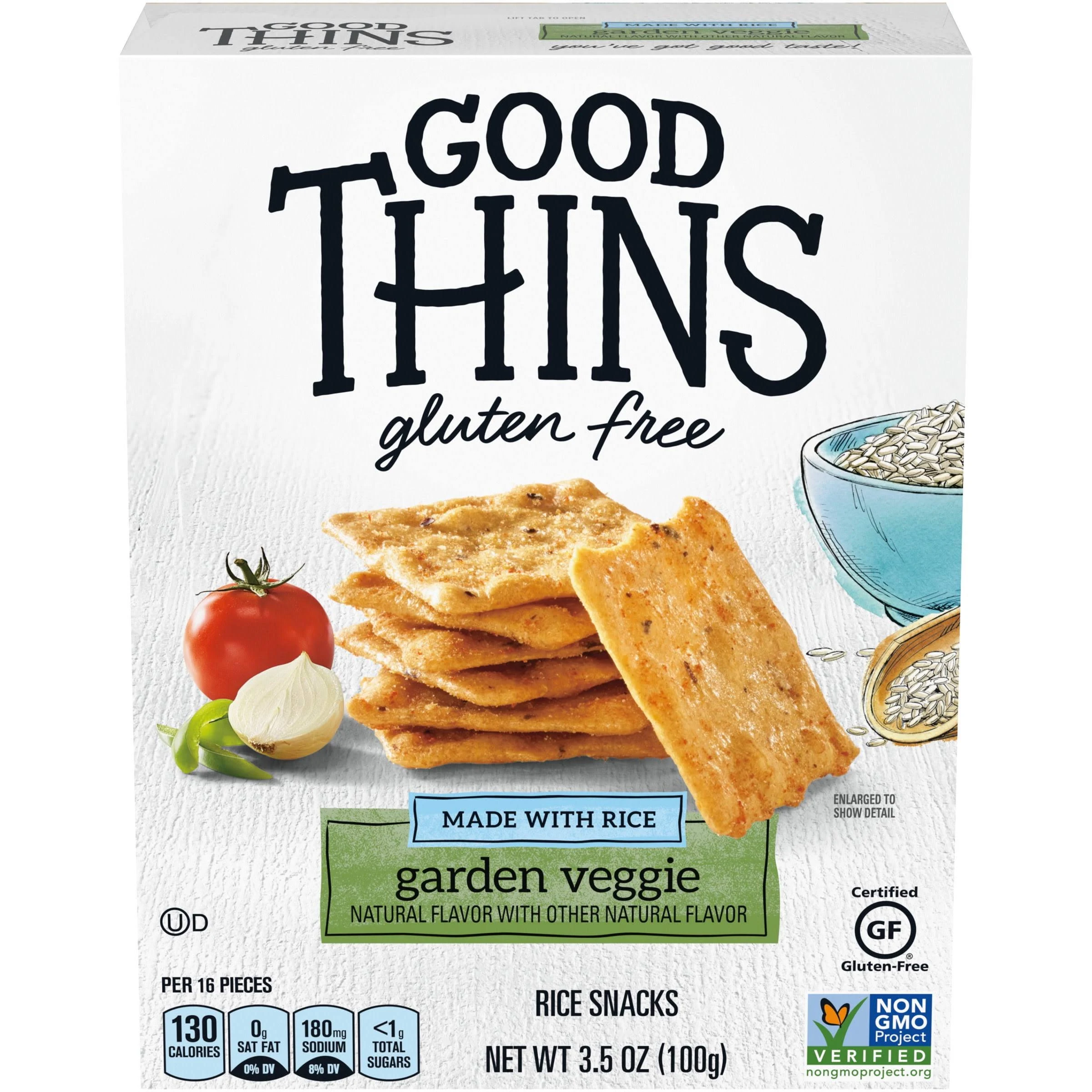 Good Thins Gluten Free Garden Veggie Rice Snacks - 3.5 oz