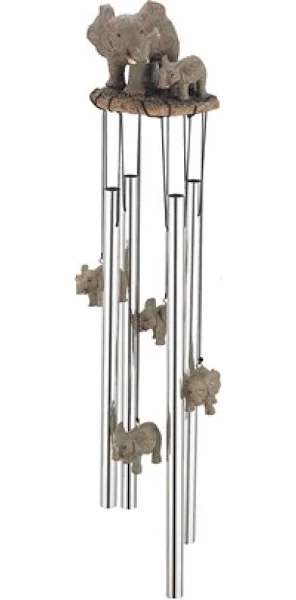 Wind Chime Round Top Elephant Family Garden Decoration Windchime