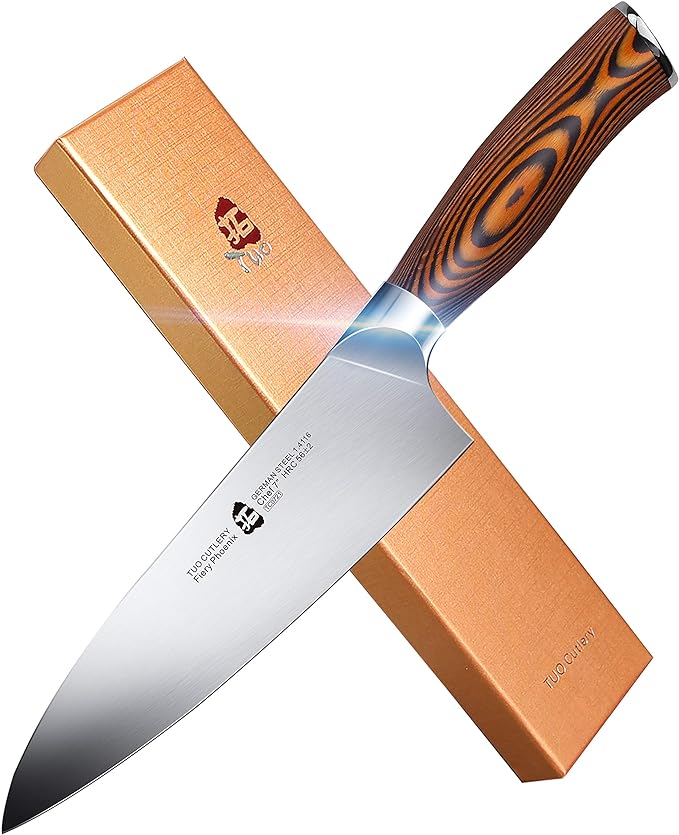 TUO Chef Knife- Kitchen Chef s Knife - H Sz_7&#034; chef knife_Stainles<wbr/>s Steel,Fiery