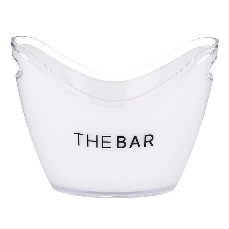 Santa Barbara Design Studio SIPS Ice Bucket Acrylic Double-Handle Black and White Champagne Bucket, 10.8" Wide, The Bar