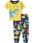 The Children's Place Baby Boys' and Toddler Short Sleeve Top and Pants Snug Fit 100% Cotton 2-Piece Pajama Set