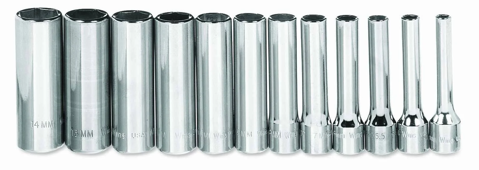 Williams MSMD-12HRC 12-Piece 1/4-Inch Drive Metric Deep 6 Point Socket Set