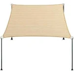 ENOCHZANG 5' x 8' Beige Straight Edge Sun Shade Sail, Rectangle Awning Outdoor Shade Cloth Pergola Cover UV Block Fabric- Customized