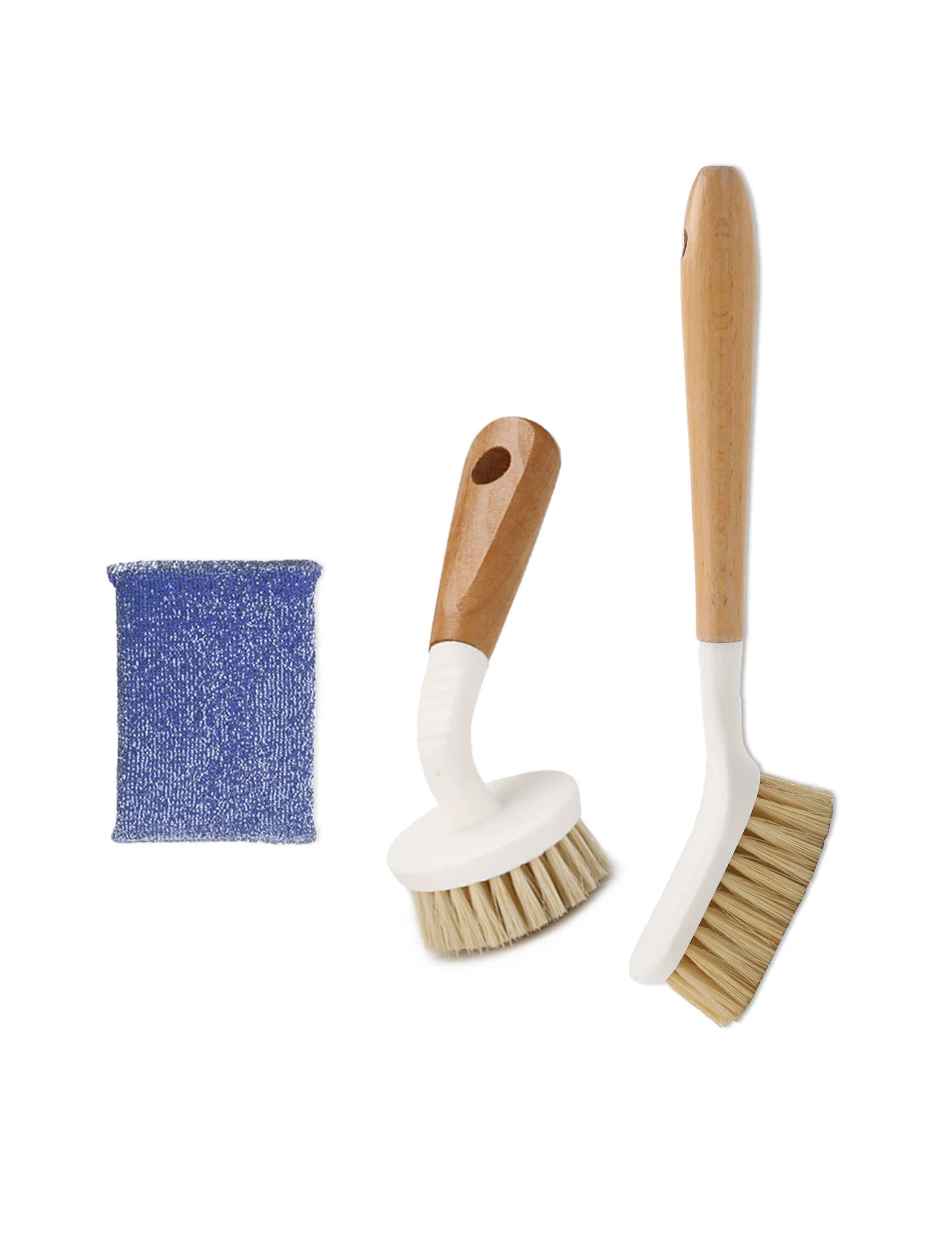 Ben Ben Goose Sisal Dish Cleaning Brush with Bamboo Handle Dish Scrubber, Scrub Brush for Pans, Pots, Dishwashing and Cleaning Brushes (Square Brush,