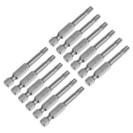 uxcell 12Pcs T25 Torx Head Screwdriver Bit S2 Steel Magnetic Screw Drive Drill Bit 2" Long 1/4 Inch Hex Shank