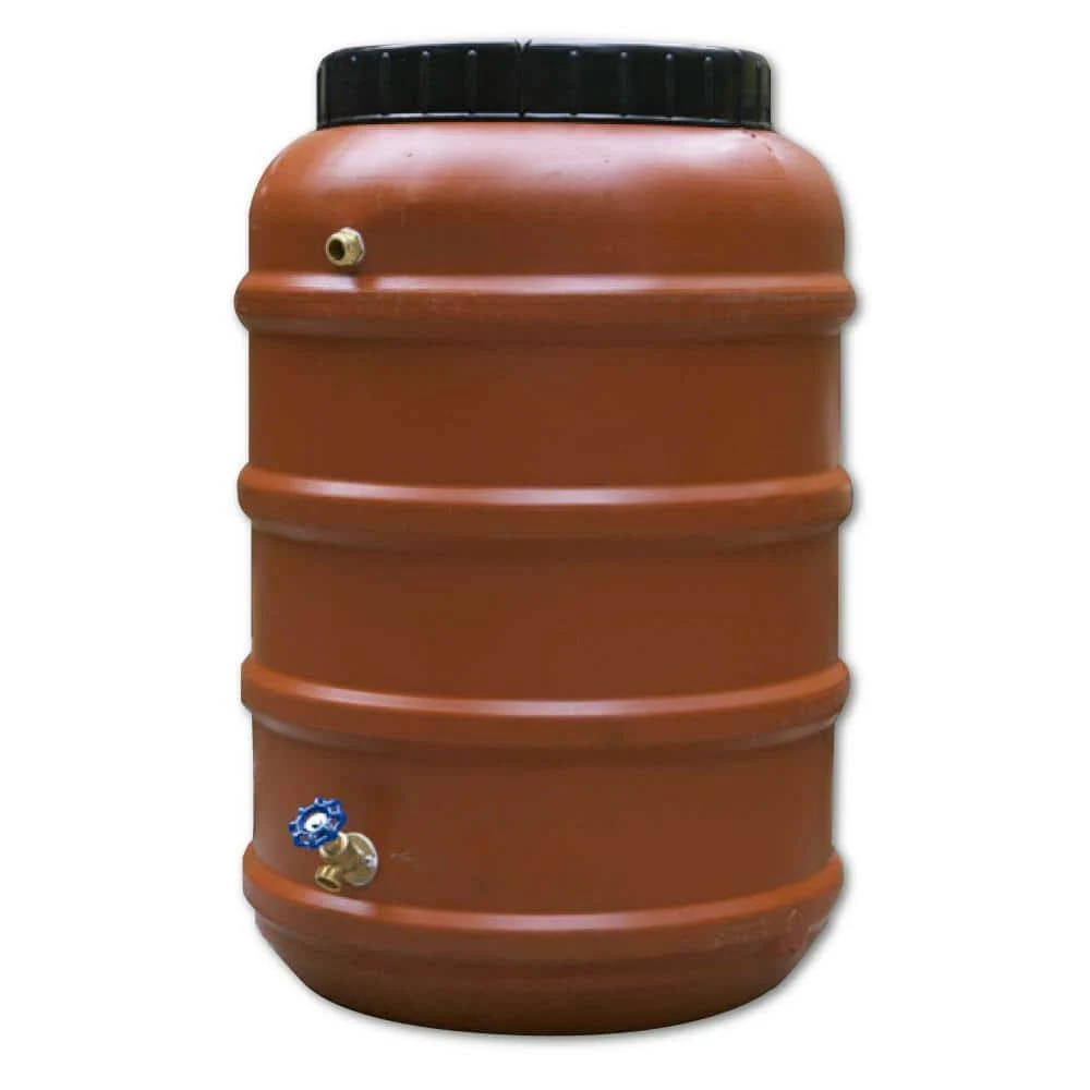 mirainbarrel 58 Gal. Rain Barrel Upcycled DIY Kit Used Food Grade Barrel RB-1