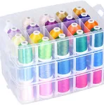 Simthread Machine Embroidery Thread Polyester 63 Colors with Plastic Storage Box for Embroidery,Sewing Machines