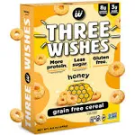 Plant-Based and Vegan Breakfast Cereal by Three Wishes - Honey, 4 Pack - More Protein and Less Sugar Snack - Gluten-Free, Grain-Free - Non-GMO