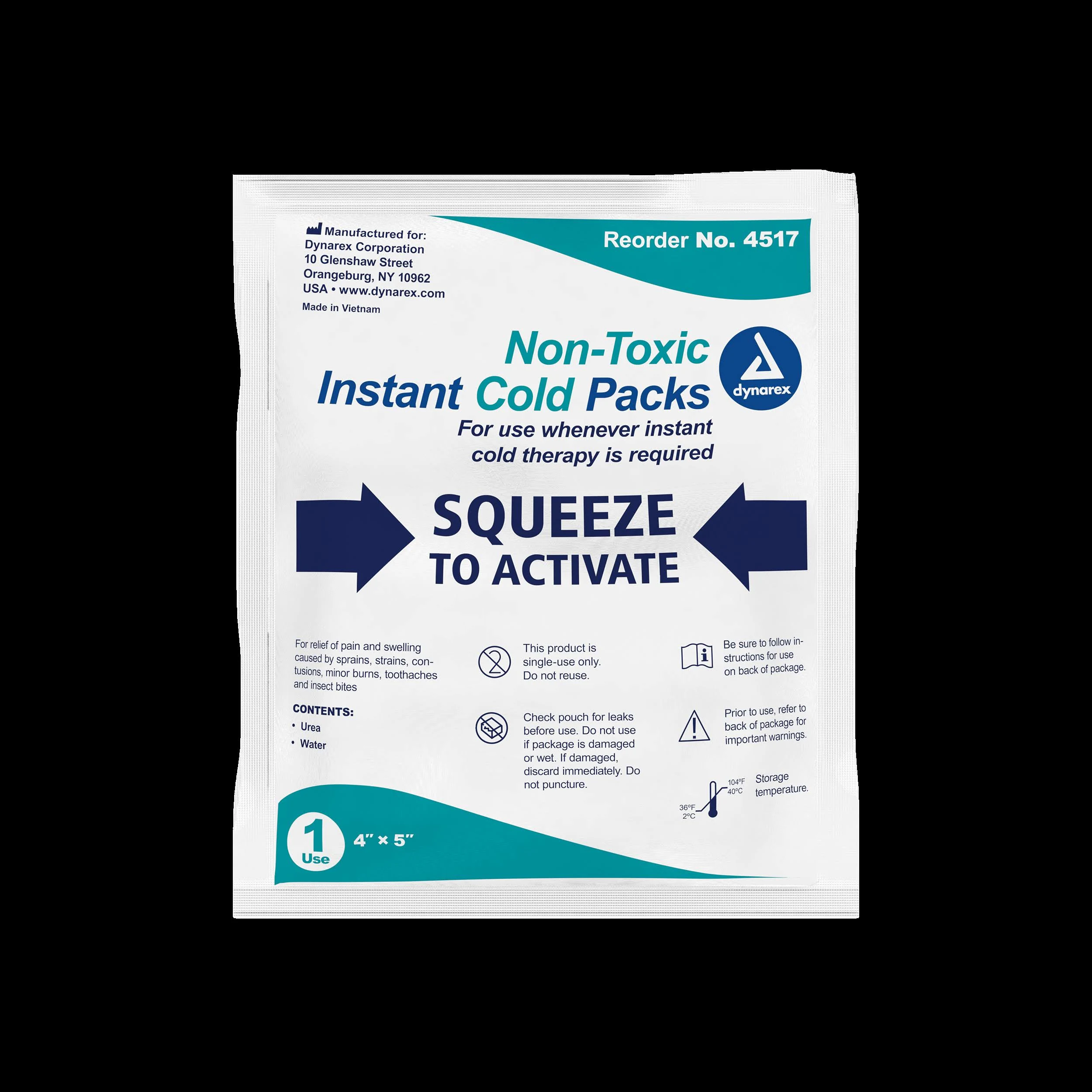 Dynarex Instant Cold Pack with Urea (Non-Toxic) 4" x 5"