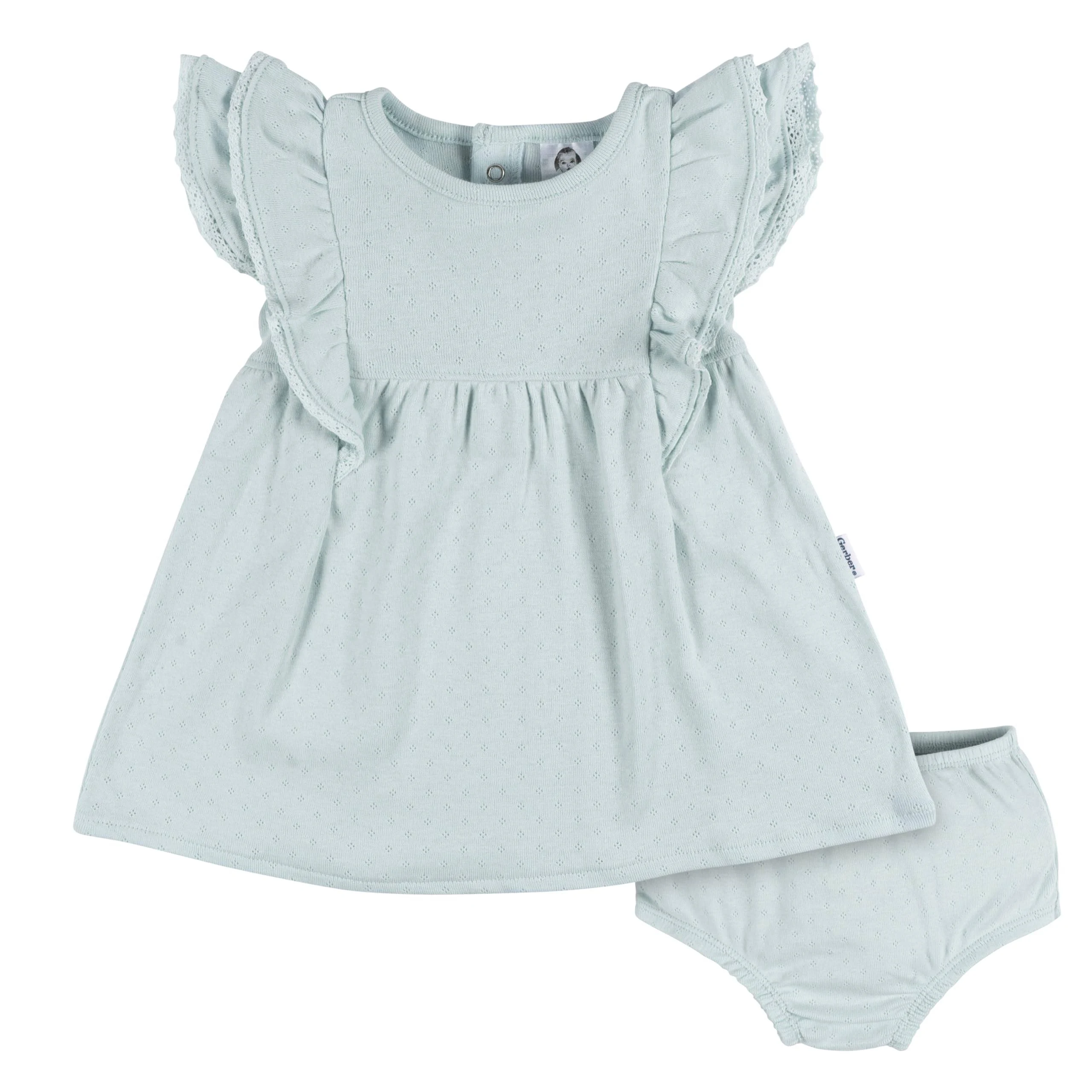 Gerber Baby Girls' Cotton Dress and Diaper Cover Set