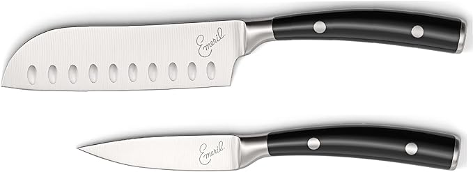 Emeril Lagasse 2-Piece Kitchen Knife Set - Stainless Steel Knives (Black)