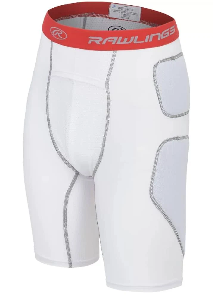 Rawlings Boys Youth M White Wicking Breathable Padded Base Layer Shorts NWTs