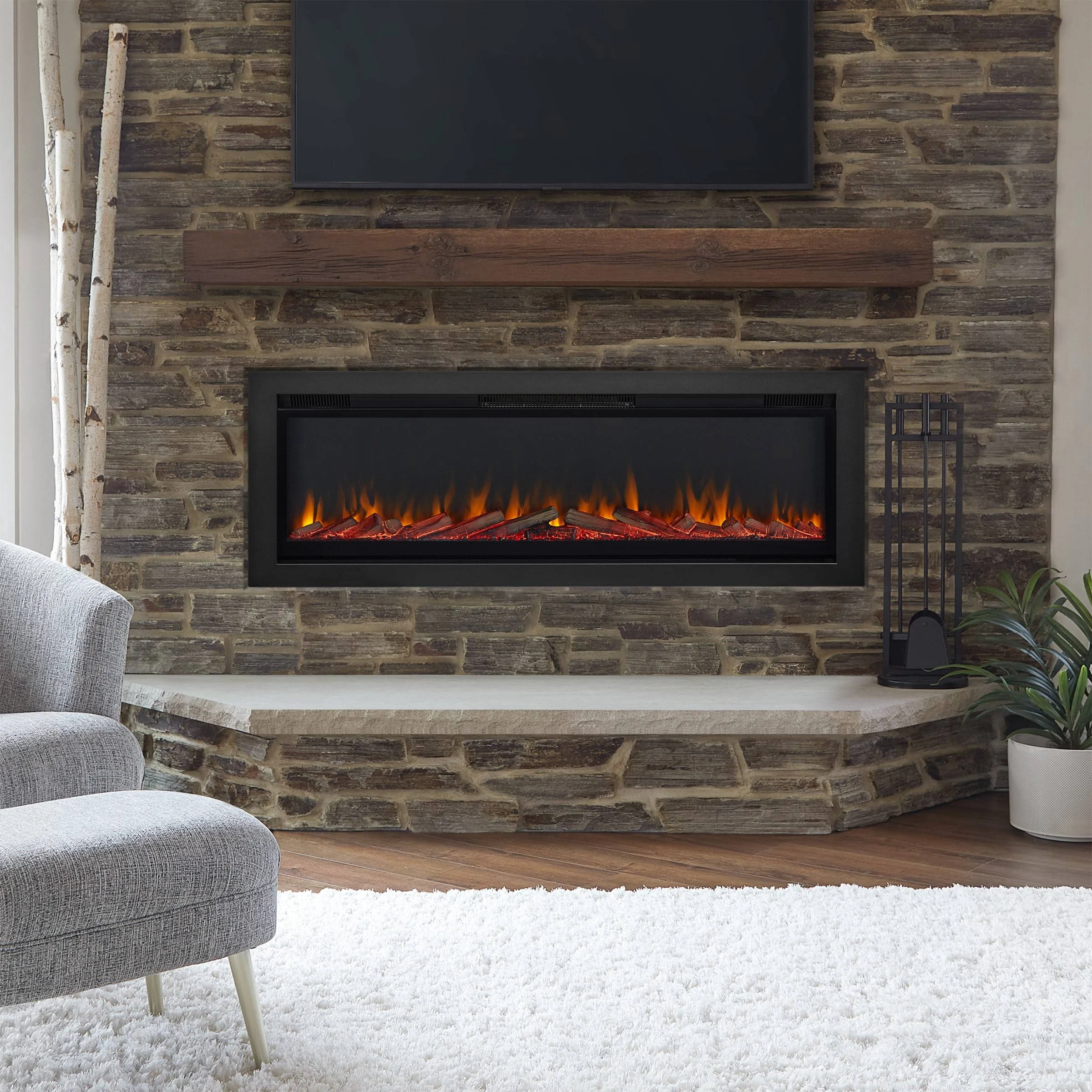 Real Flame Cyrus 65" Wall Mounted Electric Fireplace