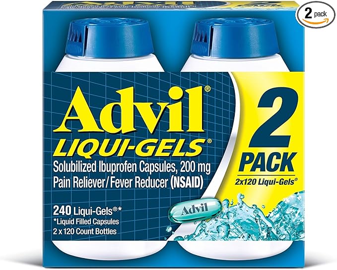 Advil Liquid Gels - Value Size 2 Pack (120 Count Each )