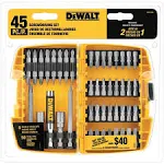 DEWALT Screwdriver Bit Set with Tough Case, 45-Piece (DW2166),Grey/Silver Screwdriving Set With Tough Case