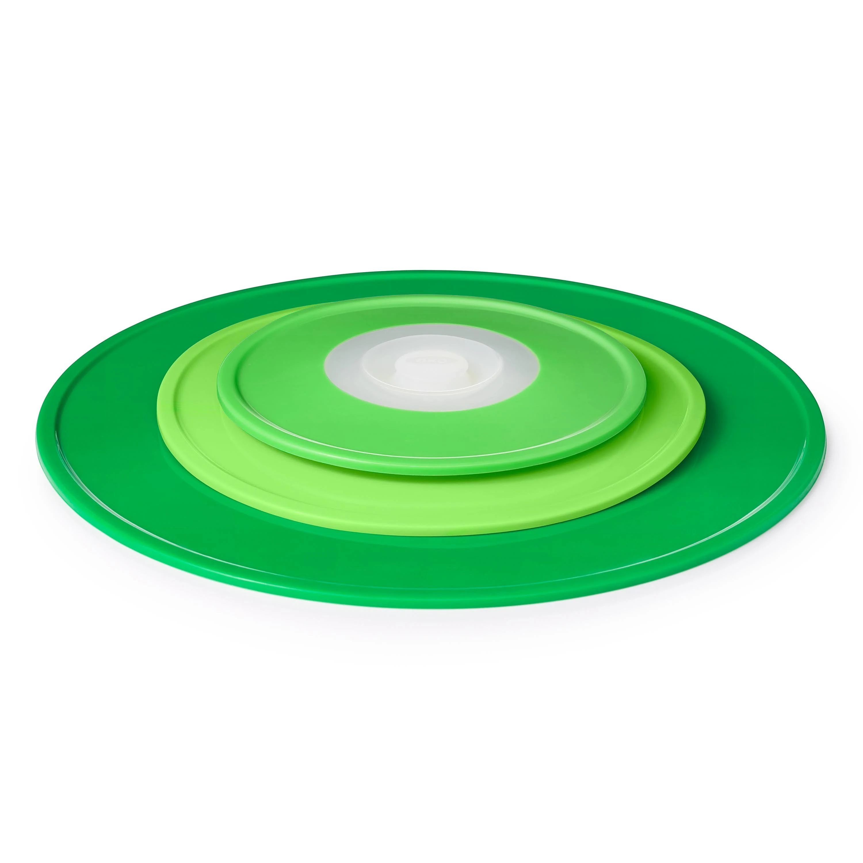 OXO Good Grips 3 Piece Reusable Silicone Lid and Splatter Guard Set, Green, (S, M, & L - 3 Piece Set)