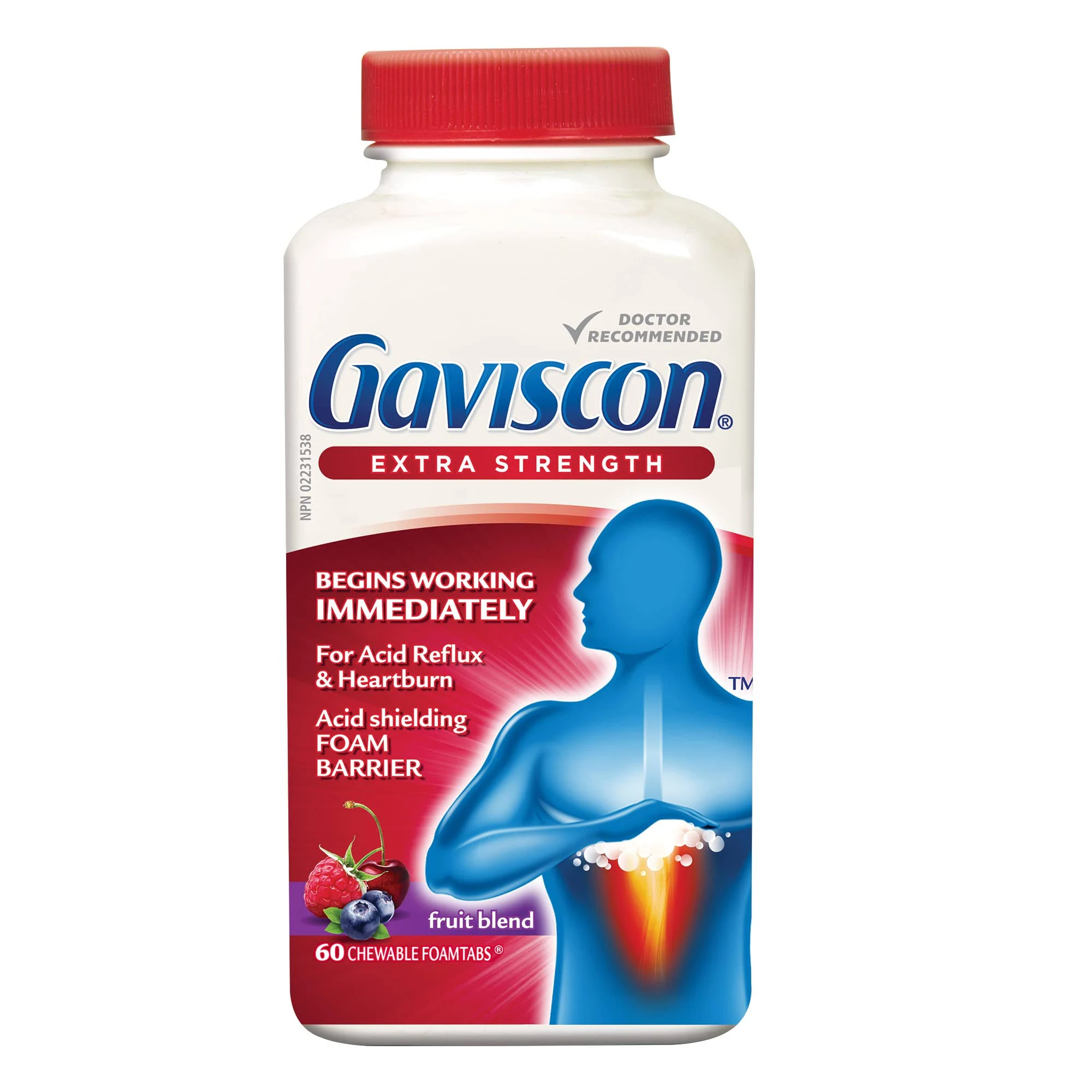 Gaviscon Extra Strength Fruit Antacid 60