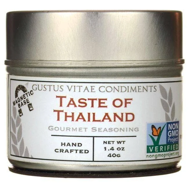 Taste of Thailand Seasoning | Non GMO Verified | Magnetic Tin | Spice Blend | 1.4oz | Crafted in Small Batches by Gustus Vitae | #28