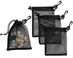 PALTERWEAR Mesh Drawstring Bag with Clip - Set of 4 (6 x 8 inch)