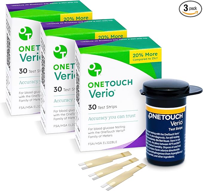 OneTouch Verio Test Strips I 50 Tests I for Blood Glucose Monitoring with Diabet