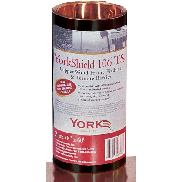 York 5993472 106 TS 8 x 720 in. Copper Roll Flashing