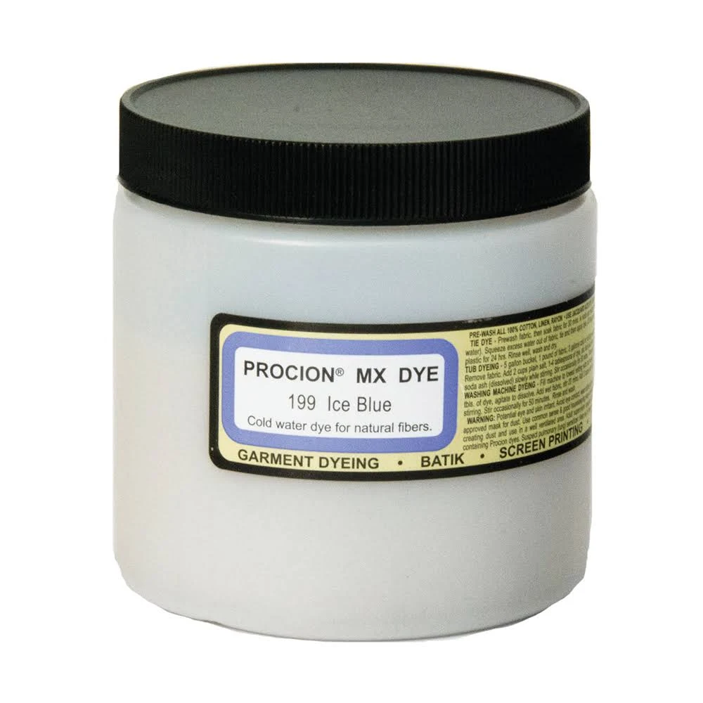 Jacquard Procion Mx Dye - Undisputed King of Tie Dye Powder - Ice Blue - 8 Oz - Cold Water Fiber Reactive Dye Made in USA