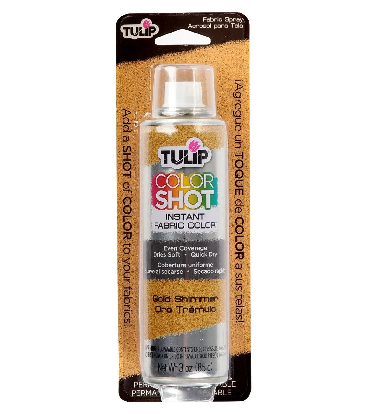 Tulip ColorShot Instant Fabric Spray Color 3oz. Gold Shimmer