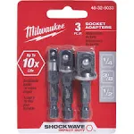 Milwaukee Shockwave 3-Piece 1/4 Hex Socket Adapter Set