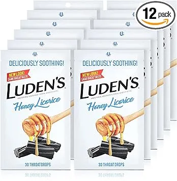 Luden's Soothing Throat Drops, Honey Licorice, 30 ct (Pack of 12)