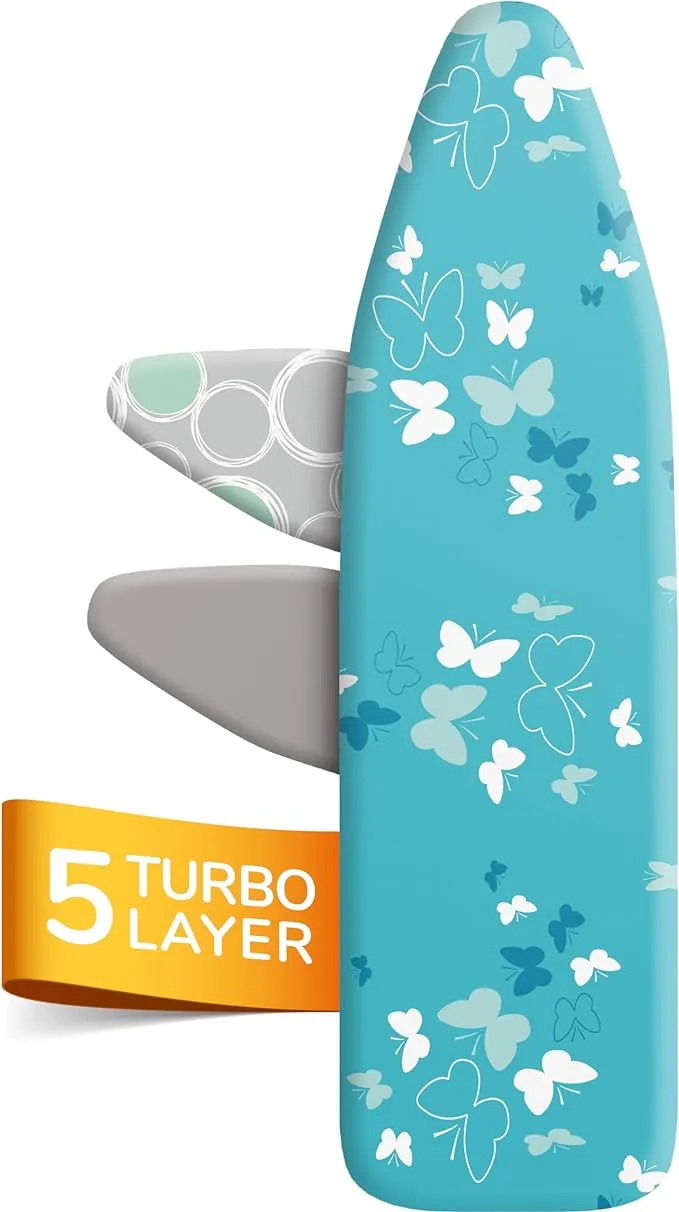 smart&amp;gentle Super Thick 5 Layer Turbo Ironing Board Cover with Padding - 50%...