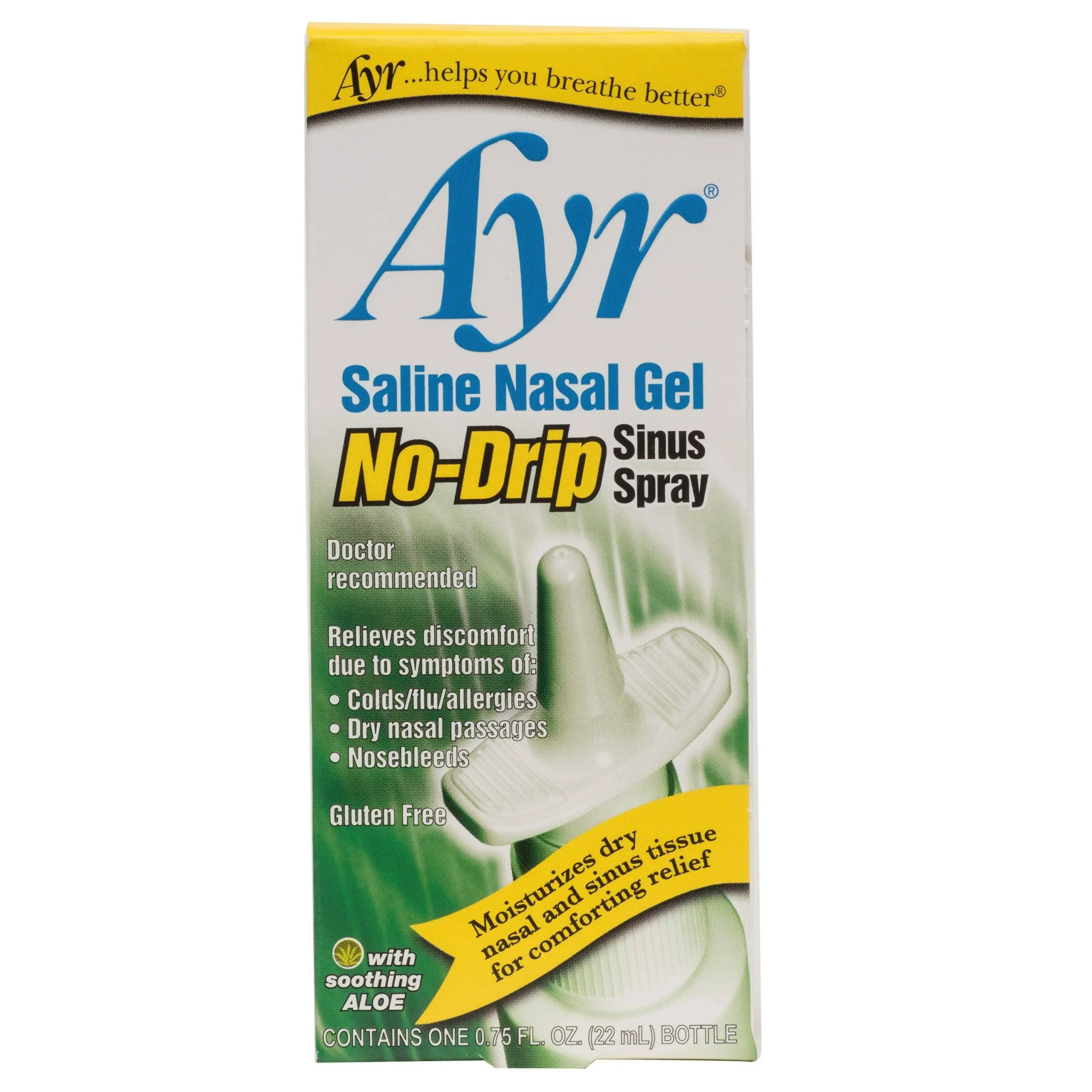 Ayr Saline Nasal Gel No-Drip Sinus Spray - 0.75 fl oz