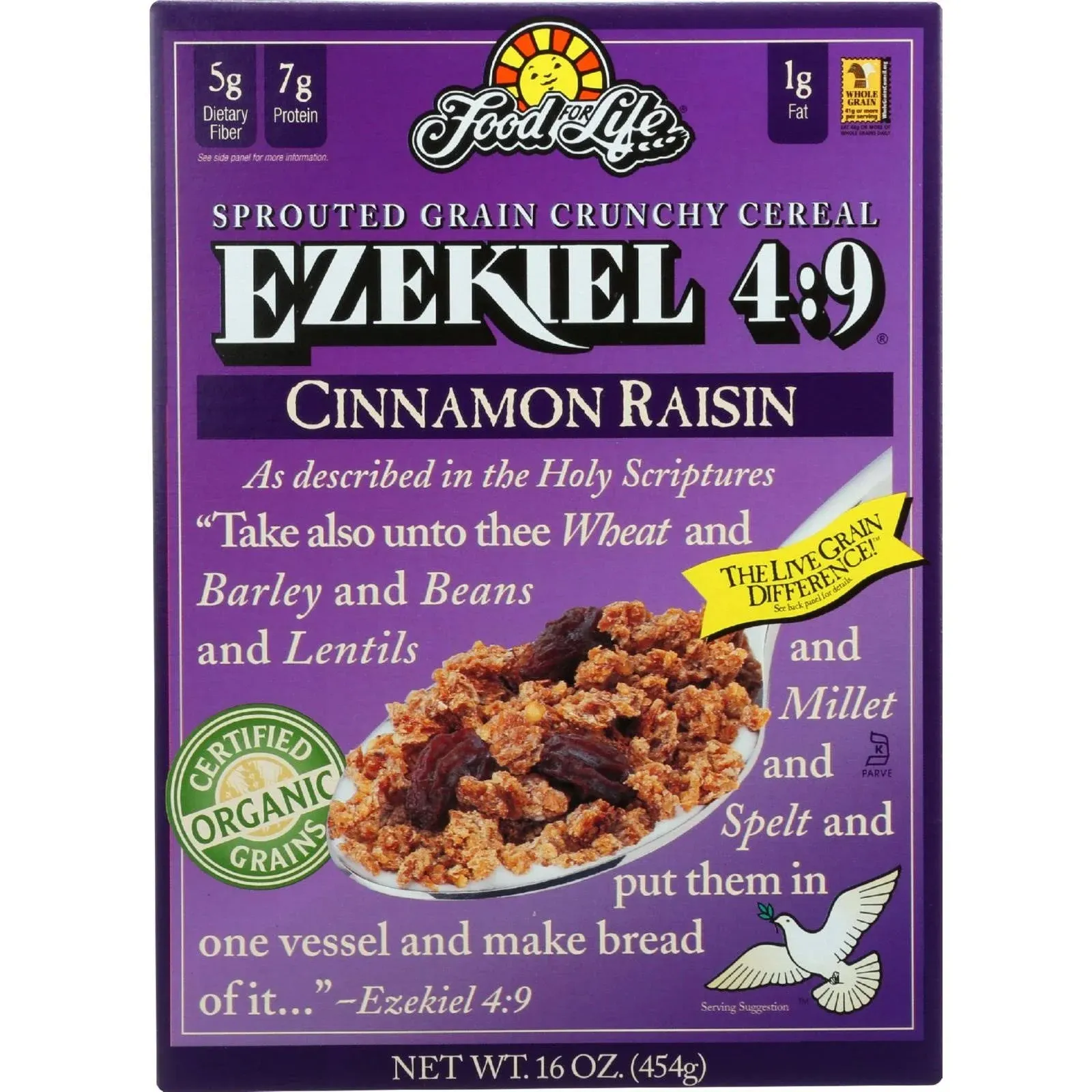 Food For Life Ezekiel 4:9 Sprouted Grain Cereal Cinnamon Raisin