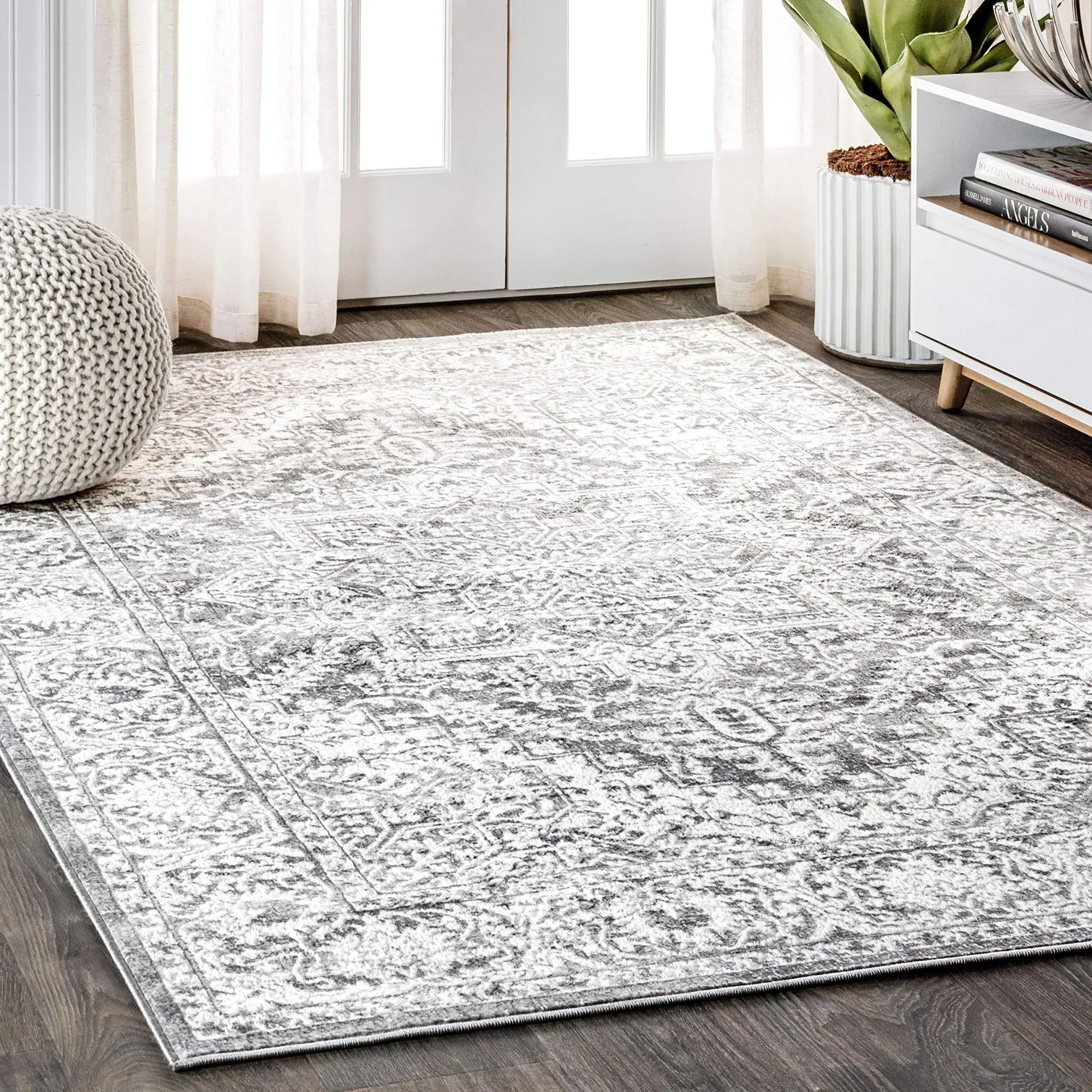 Modern Persian Vintage Medallion Square Area Rug