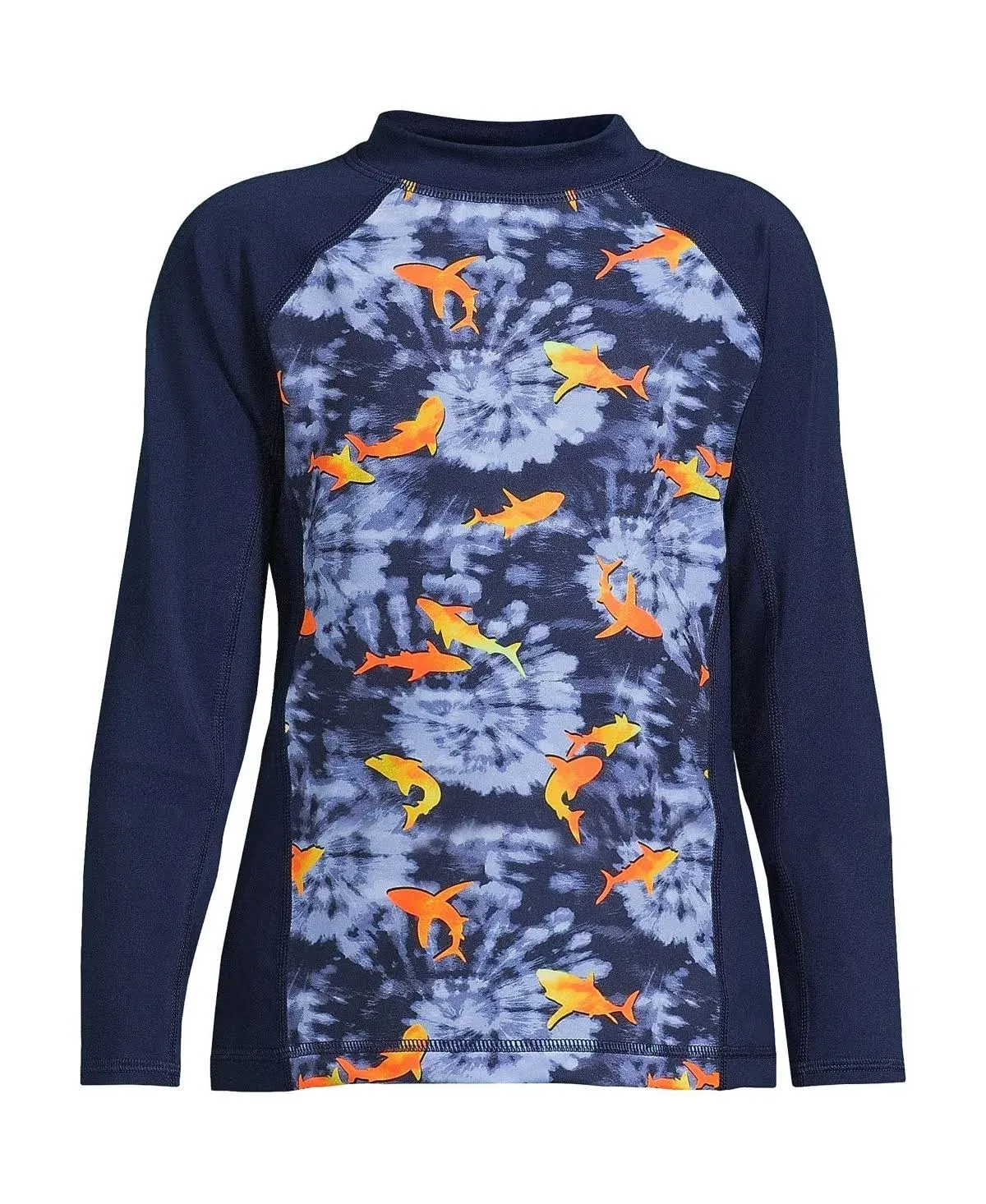 Boys Lands' End Long Sleeve Upf 50 Swim Rash Guard