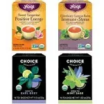 Yogi Tea &amp; Choice Organics Tea Variety Pack - 16 Tea Bags per Pack 4 Packs - ...