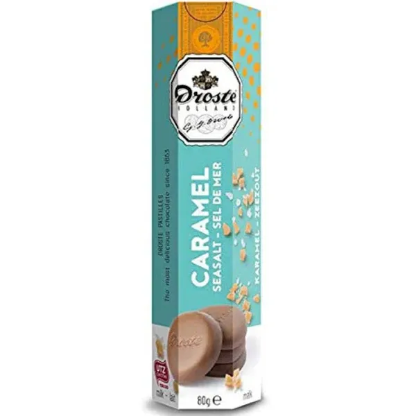 Droste - Chocolate Pastilles Caramel Sea Salt - 12x 80g