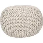 Decor Therapy® Cotton Lola Pouf Ottoman in Off White | Bed Bath & Beyond