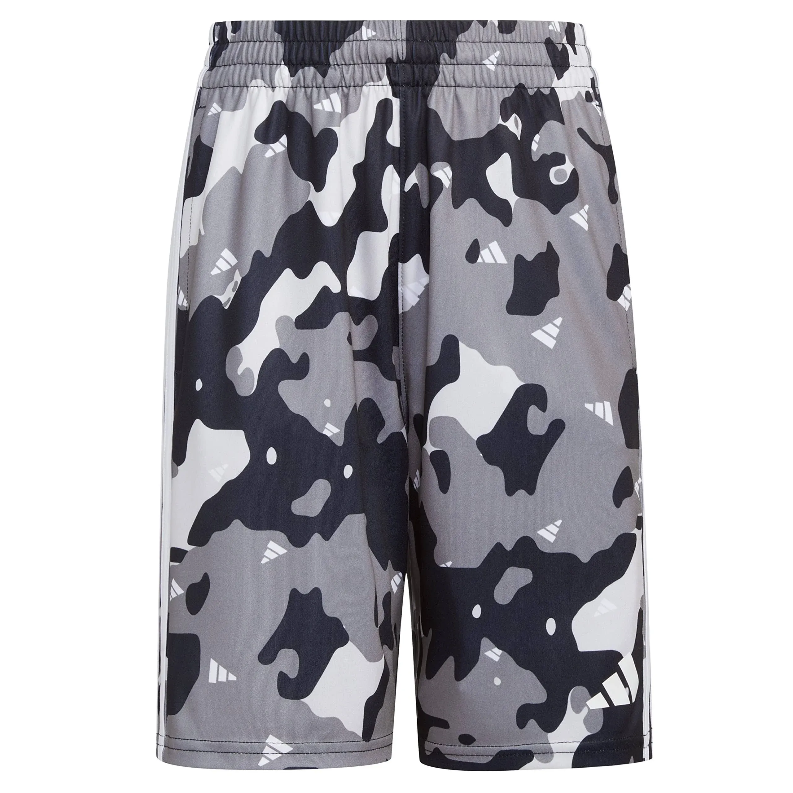 Adidas Boys Big AEROREADY Elastic Waistband Camo Shorts, Black, L1416