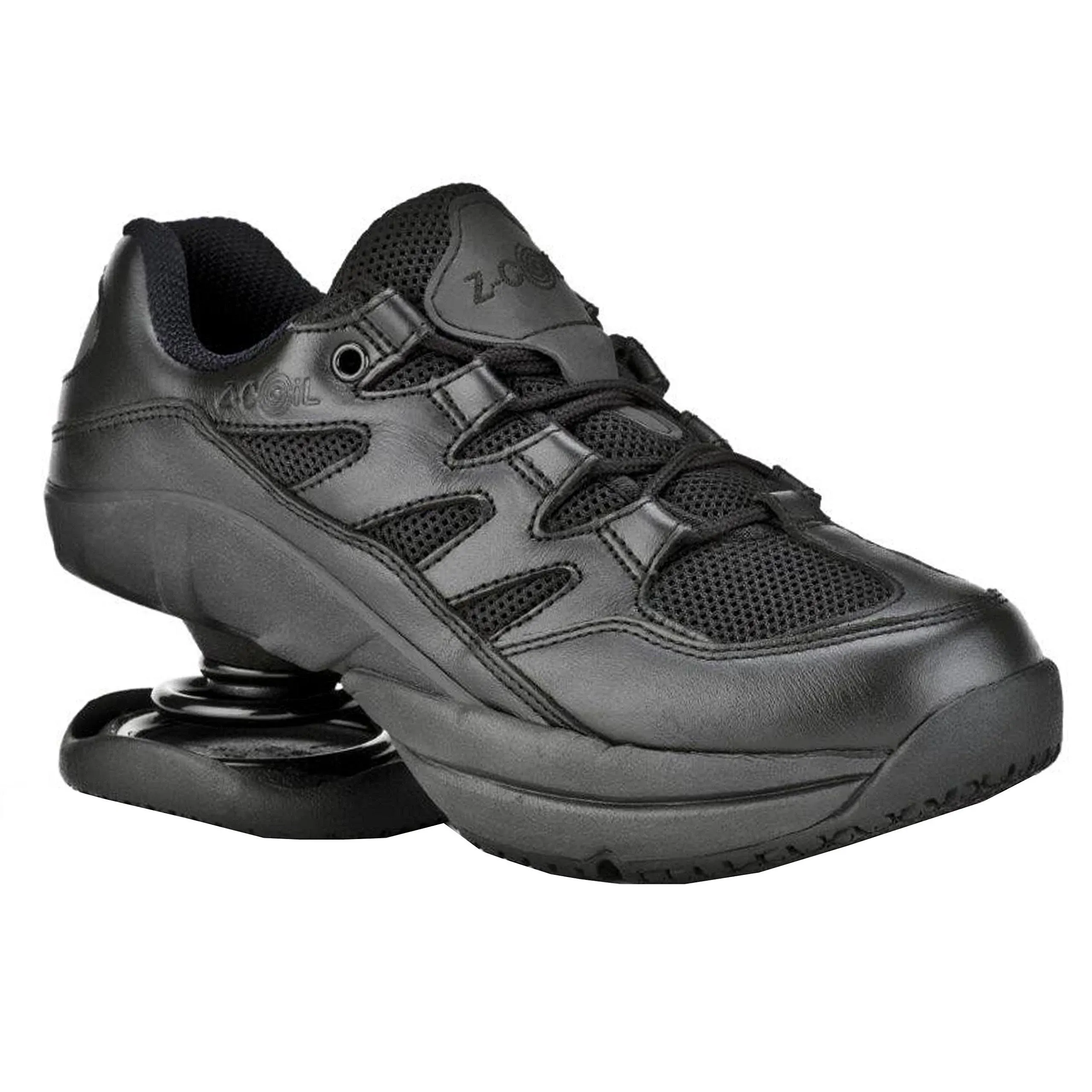 Z-Coil Freedom WOMEN&#039;S BLACK LEATHER &amp; MESH WALK, RUN, WORK SHOE