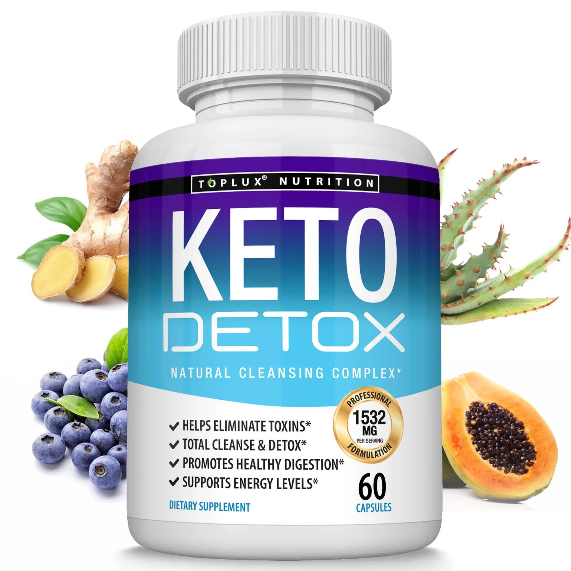 Toplux Keto Detox Pills Extracto de limpieza avanzada – 1532 mg Natural Acai Co