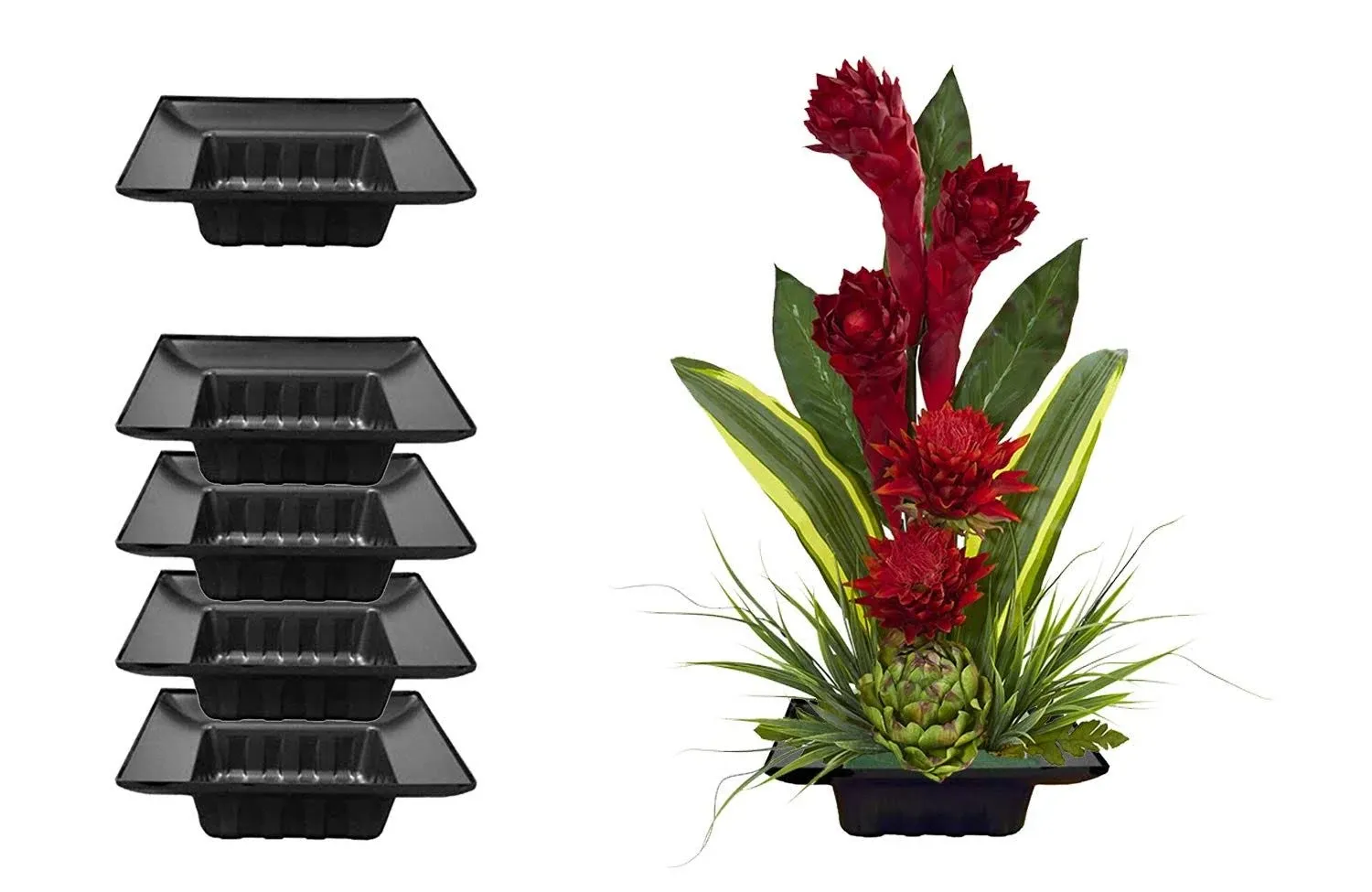 Curtis Wagner Plastics Fac-9900 Flower Arrangement Container (5-Pack) - Black ...