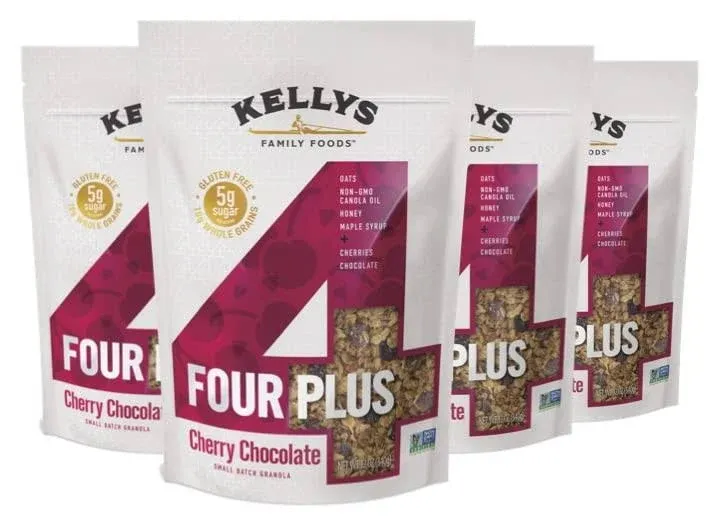 Kelly's Four Plus Granola (Cherry Chocolate) Granola Cereal with Whole Grain Oats ...