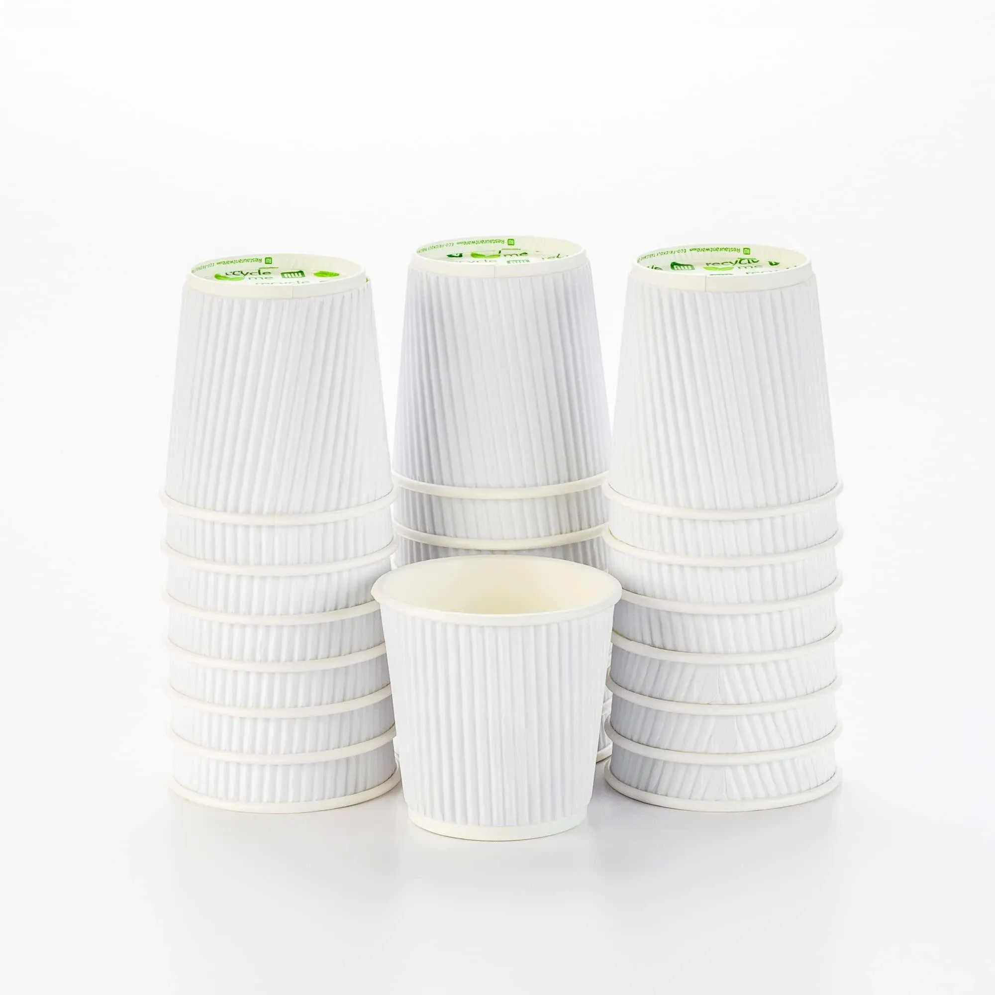 4 oz White Paper Coffee Cup - Ripple Wall - 2 1/2 inch x 2 1/2 inch x 2 1/4 inch ...