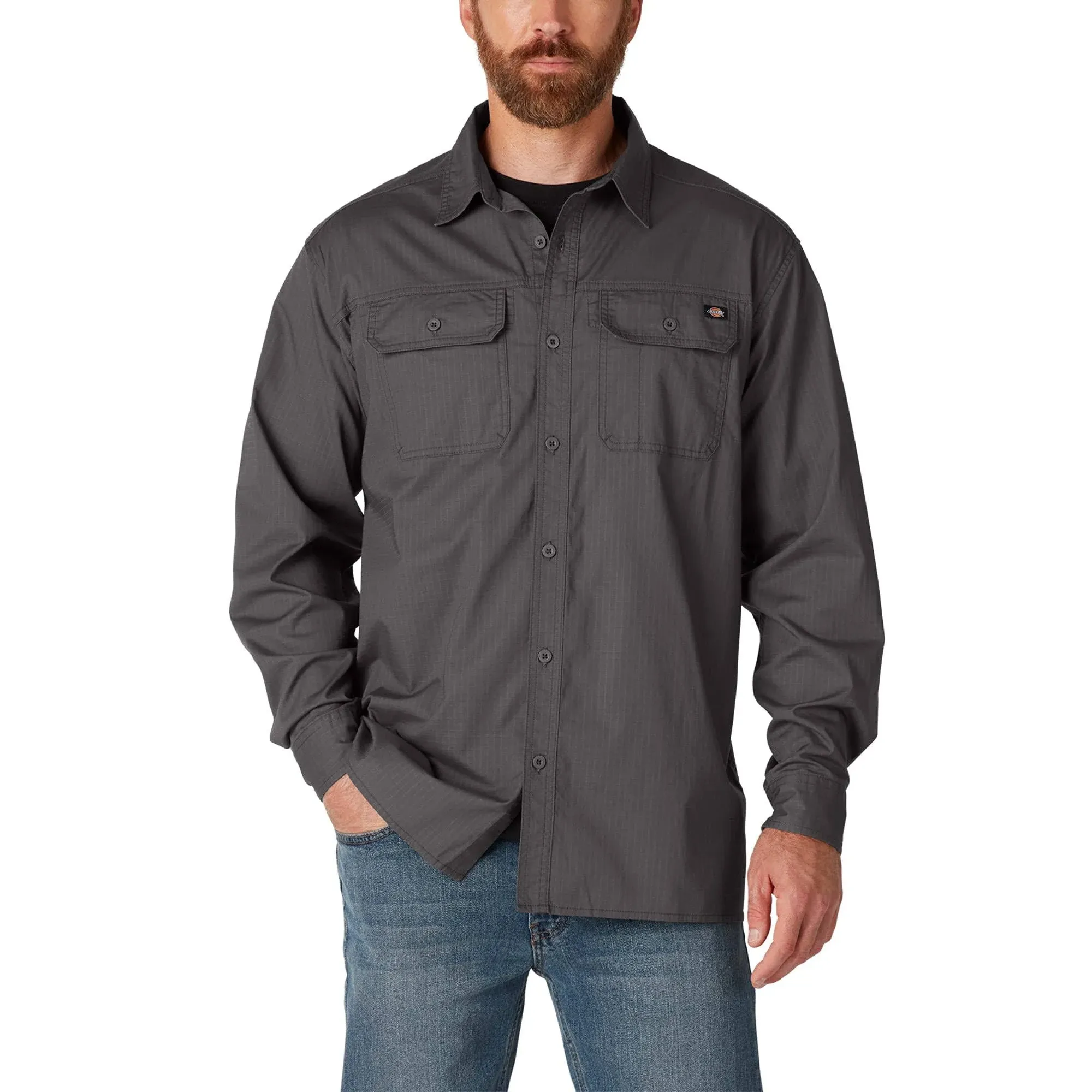 Dickies Men&#039;s Flex Denim Long Sleeve Shirt