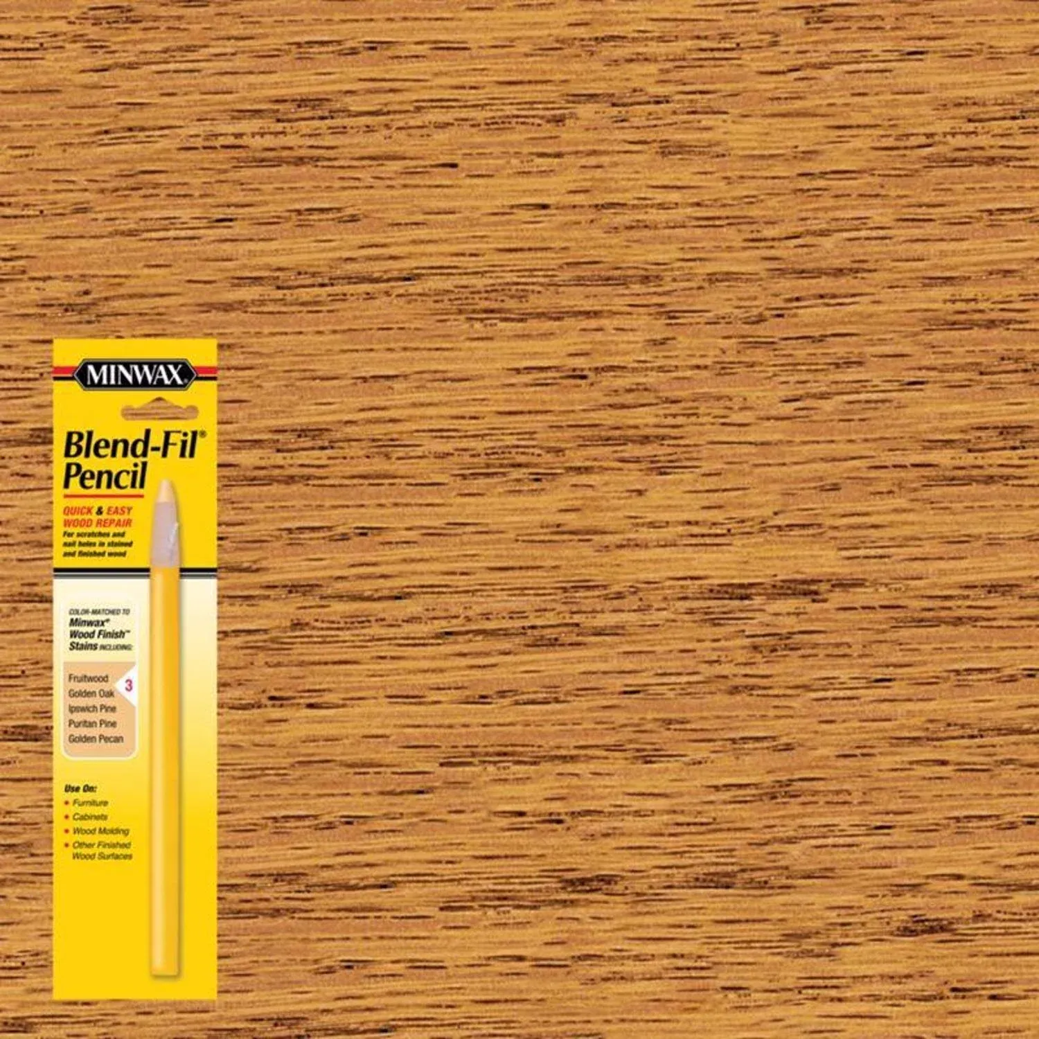 Minwax 110036666 # 3 Blend-Fil Pencil Color Fill Stick For Fruitwood, Golden Oak, Ipswich Pine, Puritan Pine, and Golden Pecan