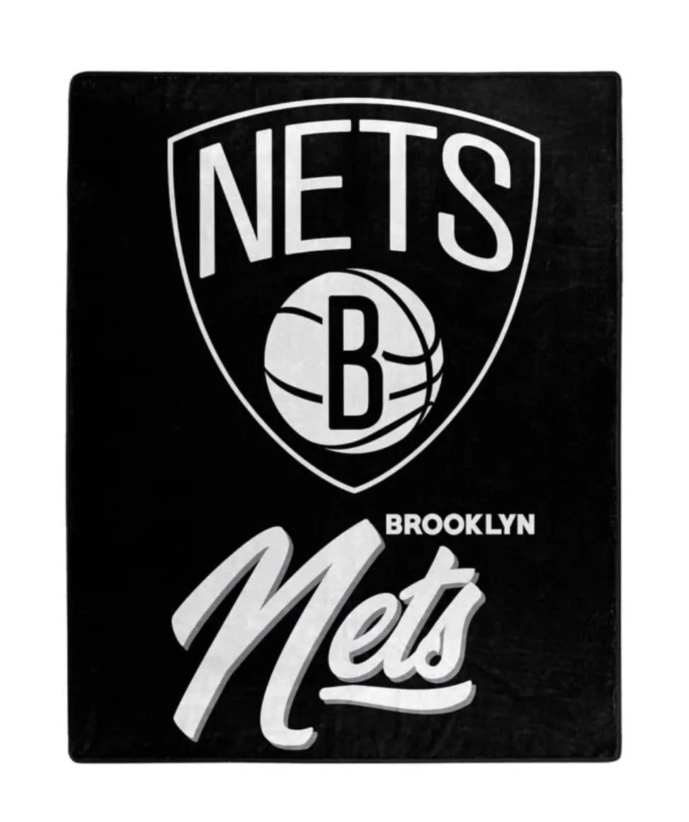 Brooklyn Nets NBA Fleece CAMPAIGN Throw Brush Blanket