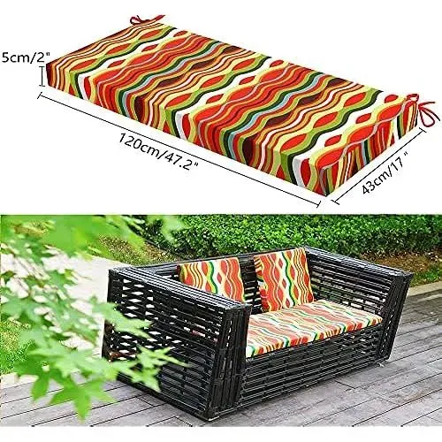 Patio Garden Outdoor Bench Cushion Water-Resistant 47x17x2 Inch Bench Seat Cushion Cushions For Garden Chairs Thickened Sponge Filling Swing Cushion/Rocking Chair Cushions/Patio Loveseat Cushion