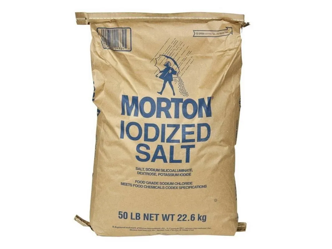 Morton Iodized Table Salt 50lb, 100112