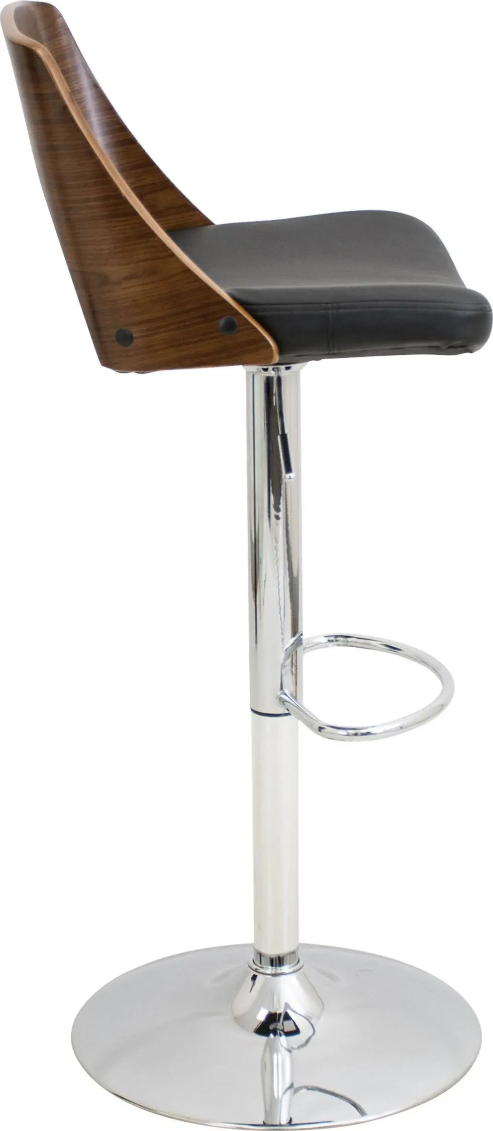 LumiSource Valencia Adjustable Bar Stool, Chrome Bar Stool, Bar Chair, Swivel Bar Stool