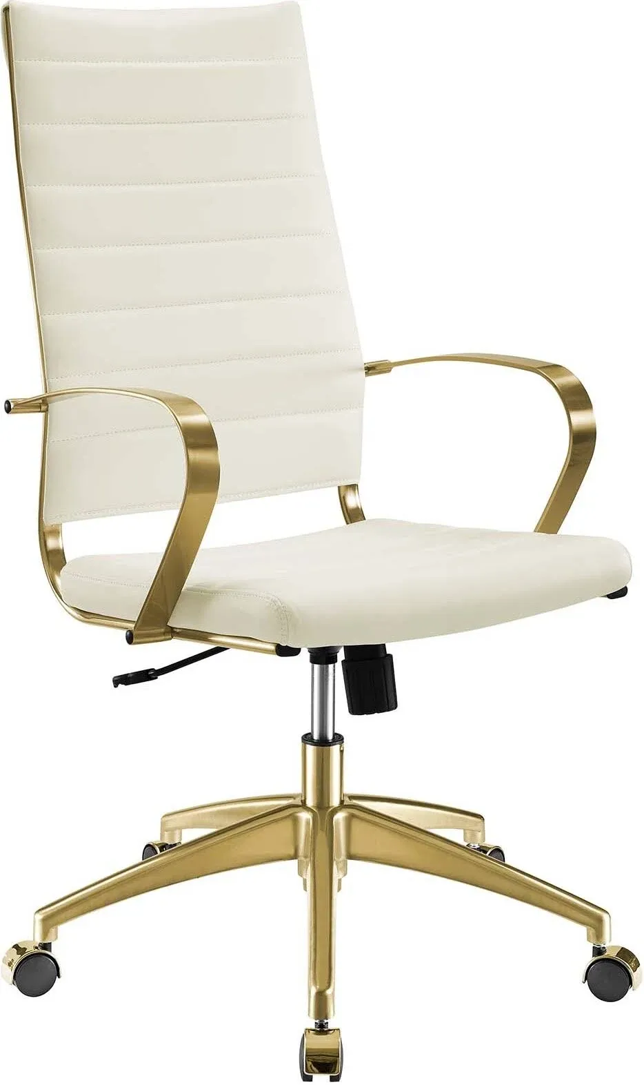 Modway Jive Gold Stainless Steel Highback Office Chair - White